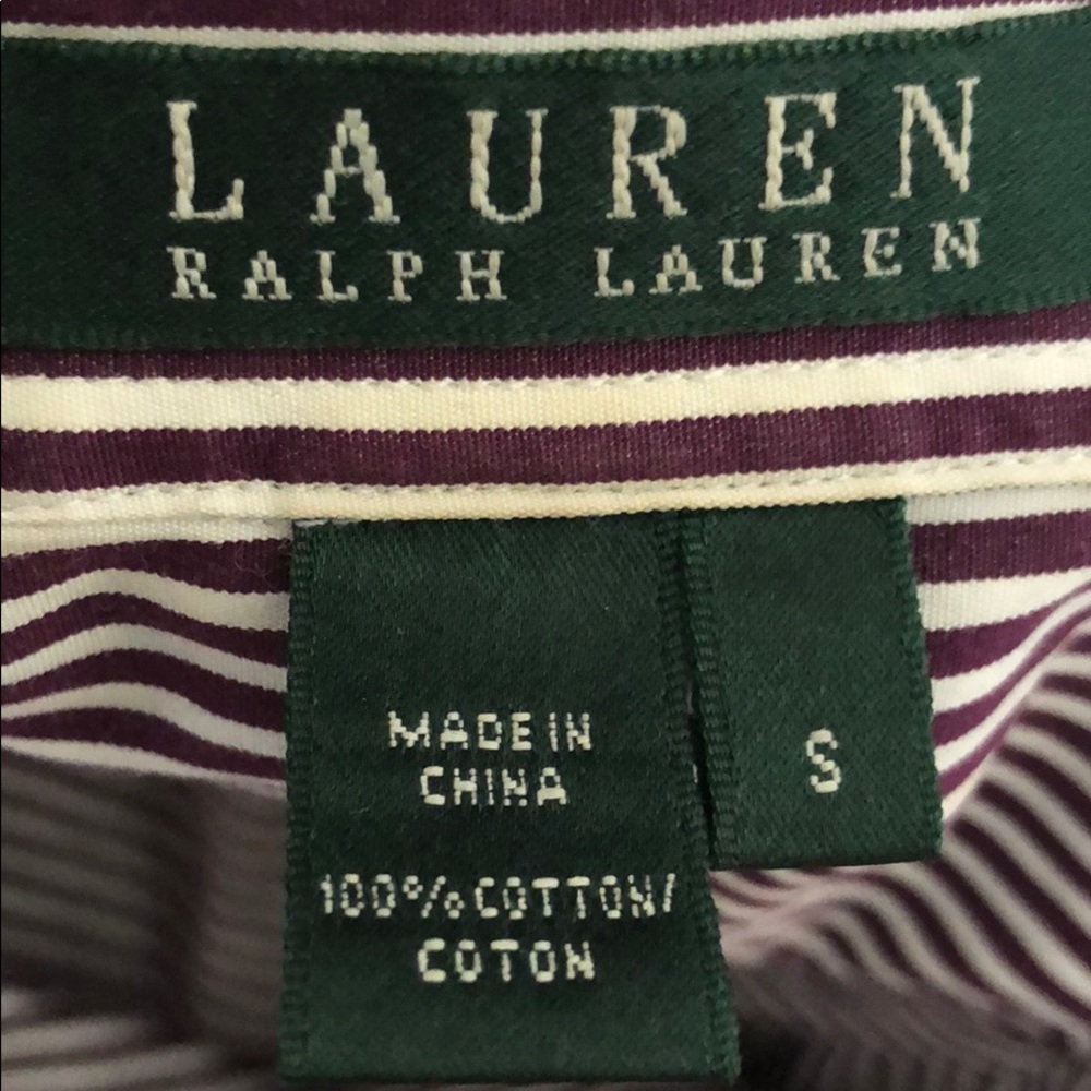 Lauren Ralph Lauren green label stripe button down - Picture 8 of 8
